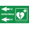 Defibrillator-Anzeige Kunststofftafel Pfeil links/Querformat
