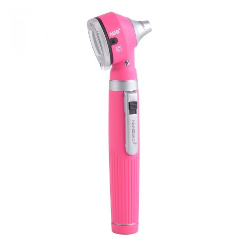 Nanoskop Vacuum otoscope Pink 2.5V with 14 disposable ear funnels