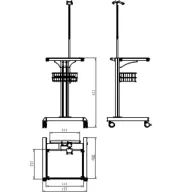 ECG stand with cable holder, basket