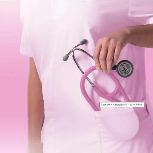 3M™ Littmann® Cardiology IV™ Stethoscope, 6159C, Stainless-finish Chestpiece, Satin-finish Rose Pink Tube