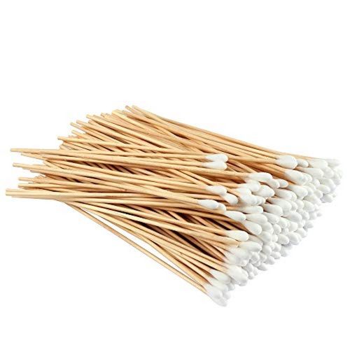 Brush stick with thik cotton tip, wooden stick swab, 50 pcs