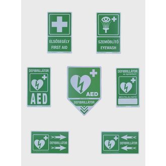 Defibrillator-first aid indicator plastic sign mix