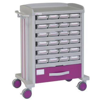   Drug distribution trolley IC020 24 medicine drawers + 1 drawer