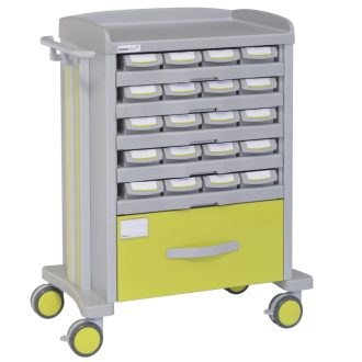   Medicine distribution trolley IC015 20 medicine drawers + 1 drawer