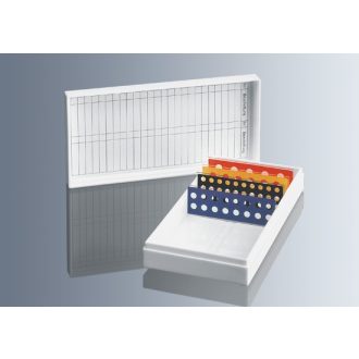 Objektträgerhalterbox, Kunststoff, 50 Fächer, white