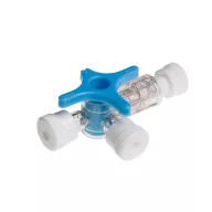 BD Connecta 3-way stopcock, blue, 100 pcs/box, Ref: 394602