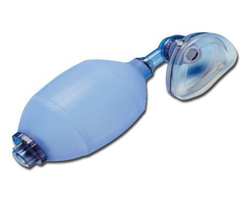 Silicone breathing mask and balloon, infant