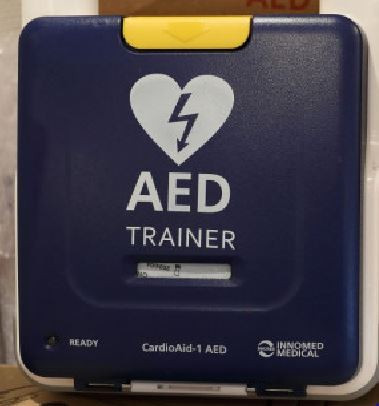 CardioAid-1 AED Trainer defibrillator, programmable, with free tablet