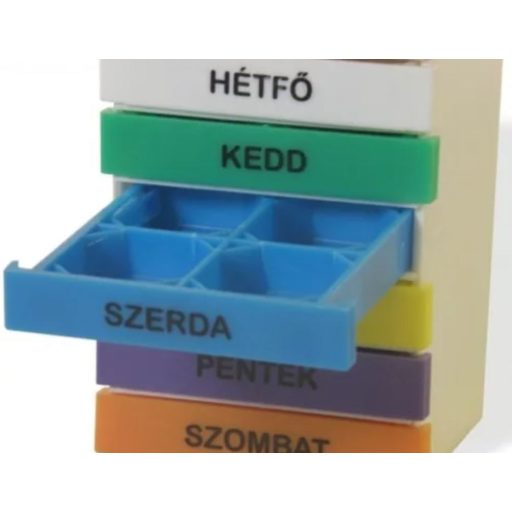 Drawer medicine dispenser box weekly