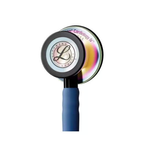 3M™ Littmann® Cardiology IV™ Stethoscope, 6242C, High Polish Rainbow Chestpiece, Satin-finish Navy Tube