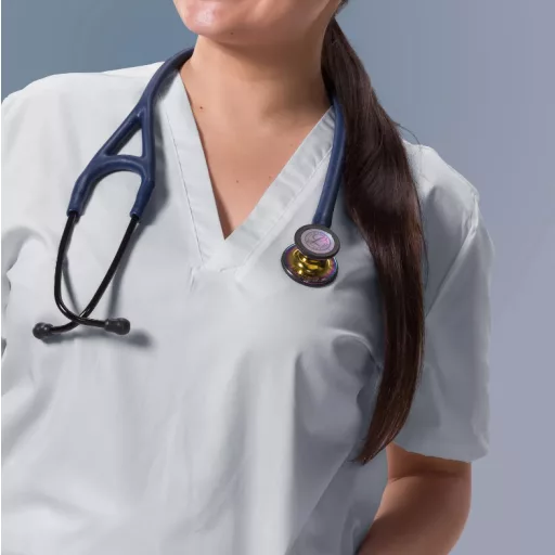 3M™ Littmann® Cardiology IV™ Stethoscope, 6242C, High Polish Rainbow Chestpiece, Satin-finish Navy Tube