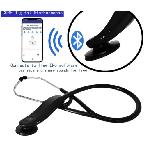 Electronic digital stethoscope with EKO Android app