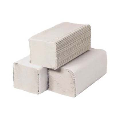 V-folded hand towel, 1 layer, natural, made of 80% recycled material, 5000 sheets