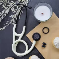  3M™ Littmann® Cardiology IV™ Diagnostic Stethoscope, 6186C White Alabaster, black chest piece