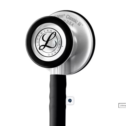 3M™ Littmann® Classic III™ Stethoscope, 5620C, Stainless-finish Chestpiece, Satin-finish Black Tube