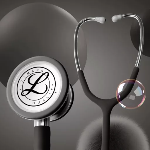3M™ Littmann® Classic III™ Stethoscope, 5620C, Stainless-finish Chestpiece, Satin-finish Black Tube