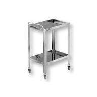   Instrumententisch aus Edelstahl mit 2 Einlegeböden, Rad, 70x50x80