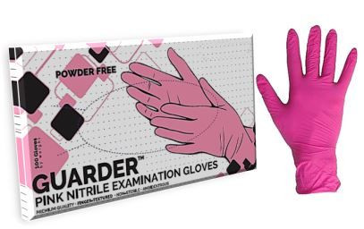 Guarder pink nitrile powder-free (2.5mil) examination gloves 3,4gr - s 100pcs