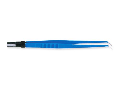 Bipolar straight tweezers 18 cm with angled 1 mm tip for coagulator