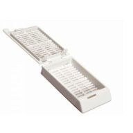   Embedding cassette, histological, in vending machine, white, with lid, 40 x 28 x 7mm (500pcs)
