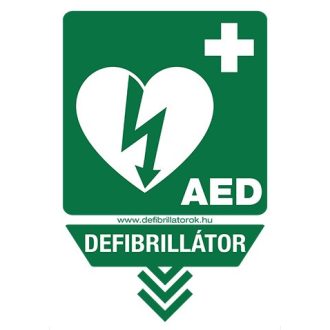   Defibrillator indicator plastic sign with inscription Defibrillator