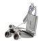 2.5X magnification binocular magnifier with LED headlight, gray