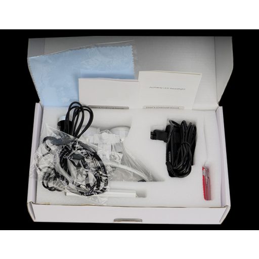 2.5X magnification binocular magnifier with LED headlight, gray