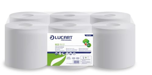 Papierhandtücher Lucart Eco 19 CF, 2-lagig, 19cm, weiß, 6 Rollen