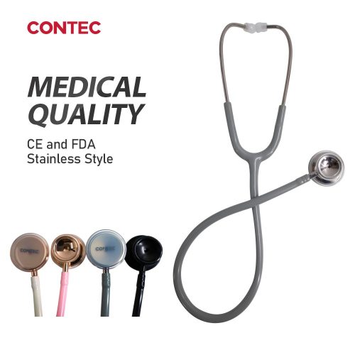 Contec SC23 Cardiology Stethoscope with Stainless Steel Head gray