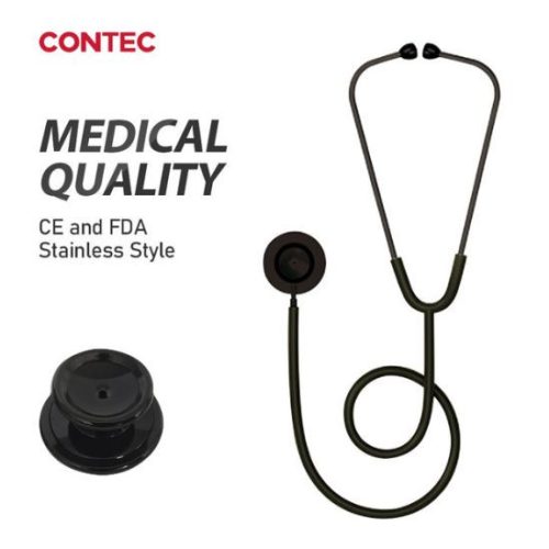 Stetoskop kardiologiczny Contec SC23 z głowicą ze stali nierdzewnej, czarny