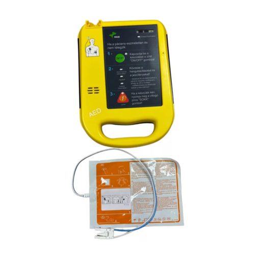 Defibrillátor csomag: AED 7000 magyar defibrillátor+ Riasztós fali kabin+ Hordtáska + CPR maszk