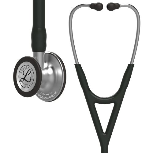 3M™ Littmann® Cardiology IV™ Stethoskop für die Diagnose, 6152, Bruststück in Standardausführung, schwarzer Schlauch, Schlauchanschluss und Ohrbügel aus Edelstahl, 69 cm