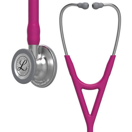 3M™ Littmann® Cardiology IV™ Stethoskop für die Diagnose, 6158, Bruststück in Standardausführung, himbeerroter Schlauch, Schlauchanschluss und Ohrbügel aus Edelstahl, 69 cm