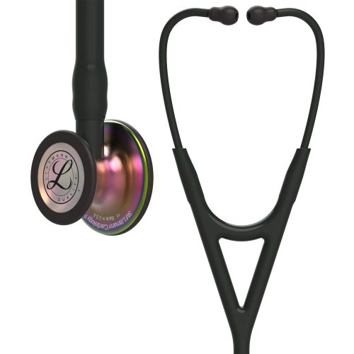 Stetoskop diagnostyczny 3M™ Littmann® Cardiology IV™, głowica z tęczowym wykończeniem, czarny przewód, trzon i słuchawka, 69 cm, 6165