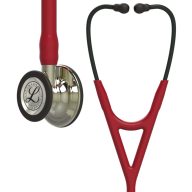   3M™ Littmann® Cardiology IV™ Diagnostic Stethoscope, Champagne-Finish Chestpiece and Stem, Burgundy Tube, Smoke Headset, 69 cm, 6176