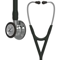   3M™ Littmann® Cardiology IV™ Diagnostic Stethoscope, Mirror-Finish Chestpiece and Stem, Black Tube, Stainless Headset, 69 cm, 6177