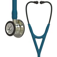   3M™ Littmann® Cardiology IV™ Diagnostic Stethoscope, Champagne-Finish Chestpiece and Stem, Caribbean Blue Tube, Smoke Headset, 69 cm, 6190