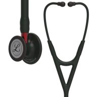   3M™ Littmann® Cardiology IV™ Diagnostic Stethoscope, Black-Finish Chestpiece, Black Tube, Red Stem and Black Headset, 69 cm, 6200