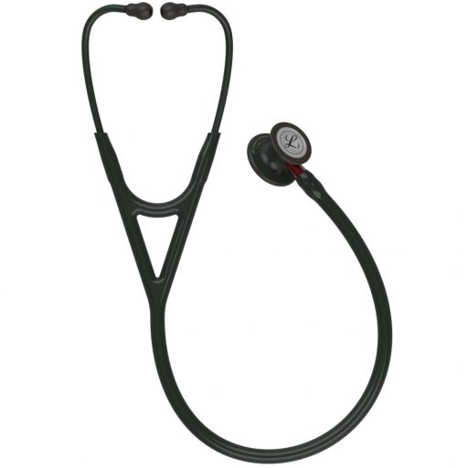 3M™ Littmann® Cardiology IV™ Diagnostic Stethoscope, Black-Finish Chestpiece, Black Tube, Red Stem and Black Headset, 69 cm, 6200