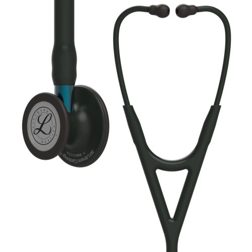 3M™ Littmann® Cardiology IV™ fonendoszkóp 6201, fekete cső, fekete hallgatófej, kék csőszár, fekete fejhallgató, 69cm