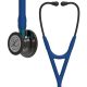 Stetoskop diagnostyczny 3M™ Littmann® Cardiology IV™, nasadka na klatkę piersiową o wysokim połysku i dymnym wykończeniu, przewód w kolorze granatowym, niebieski trzon i czarna słuchawka, 69 cm, 6202