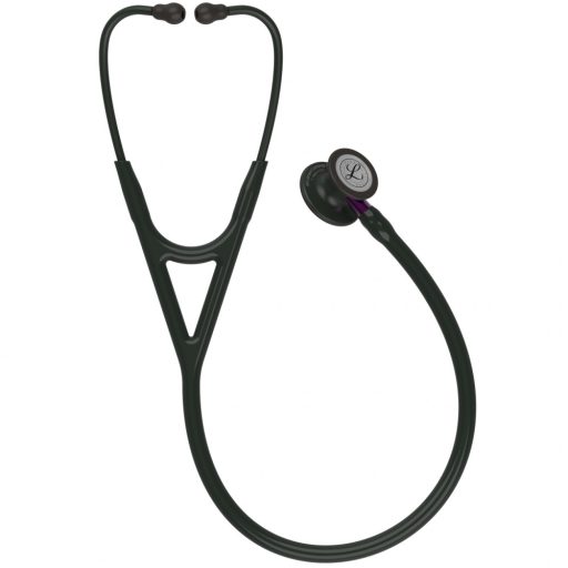 Stetoskop diagnostyczny 3M™ Littmann® Cardiology IV™, końcówka piersiowa z czarnym wykończeniem, czarny przewód, fioletowy trzon i czarna słuchawka, 69 cm, 6203