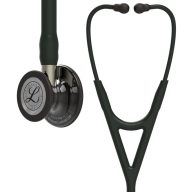   3M™ Littmann® Cardiology IV™ Diagnostic Stethoscope, High Polish Smoke-Finish Chestpiece, Black Tube, Champagne Stem and Black Headset, 69 cm, 6204
