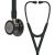 3M™ Littmann® Cardiology IV™ fonendoszkóp 6204, fekete cső, magas fényezésű, füstszínű hallgatófej, pezsgőszín csőszár, fekete fejhallgató, 69cm