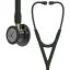 3M™ Littmann® Cardiology IV™ Diagnostic Stethoscope, High Polish Smoke-Finish Chestpiece, Black Tube, Champagne Stem and Black Headset, 69 cm, 6204