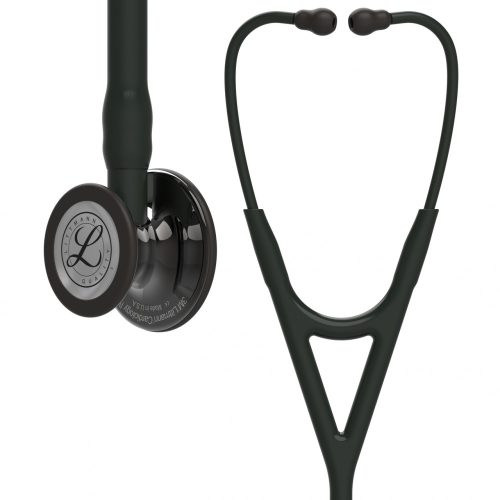 3M™ Littmann® Cardiology IV™ fonendoszkóp 6232, fekete cső, magas fényezésű, füstszínű hallgatófej, fekete csőszár, fekete fejhallgató, 69cm