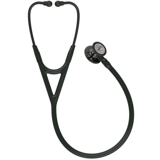 Stetoskop diagnostyczny 3M™ Littmann® Cardiology IV™, nasadka na klatkę piersiową o wysokim połysku i dymnym wykończeniu, czarny przewód, czarny wspornik i czarna słuchawka, 69 cm, 6232