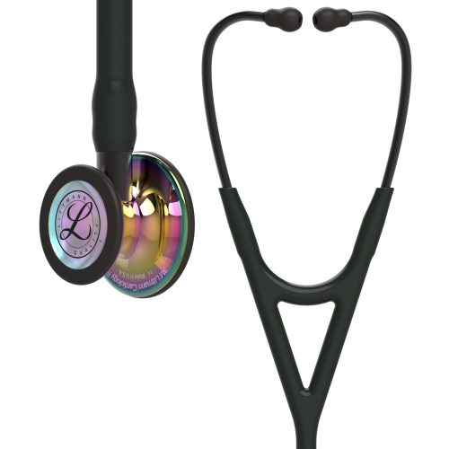 3M™ Littmann® Cardiology IV™ fonendoszkóp 6240, fekete cső, szivárványos hallgatófej, füstszínű csőszár, füstszínű fejhallgató, 69cm