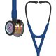 Stetoskop diagnostyczny 3M™ Littmann® Cardiology IV™, głowica z tęczowym wykończeniem, przewód w kolorze granatowym, czarny statyw i czarna słuchawka, 69 cm, 6242