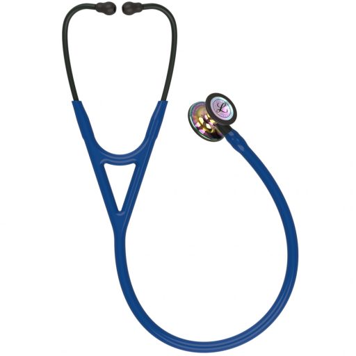 3M™ Littmann® Cardiology IV™ Diagnostic Stethoscope, High Polish Rainbow-Finish Chestpiece, Navy Tube, Black Stem and Black Headset, 69 cm, 6242